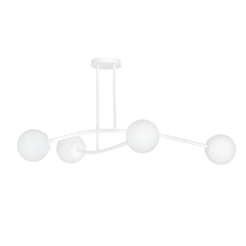 Lampa wisząca Halldor biała 4xE14x40W wym: 60 x 108 cm szkło Emibig