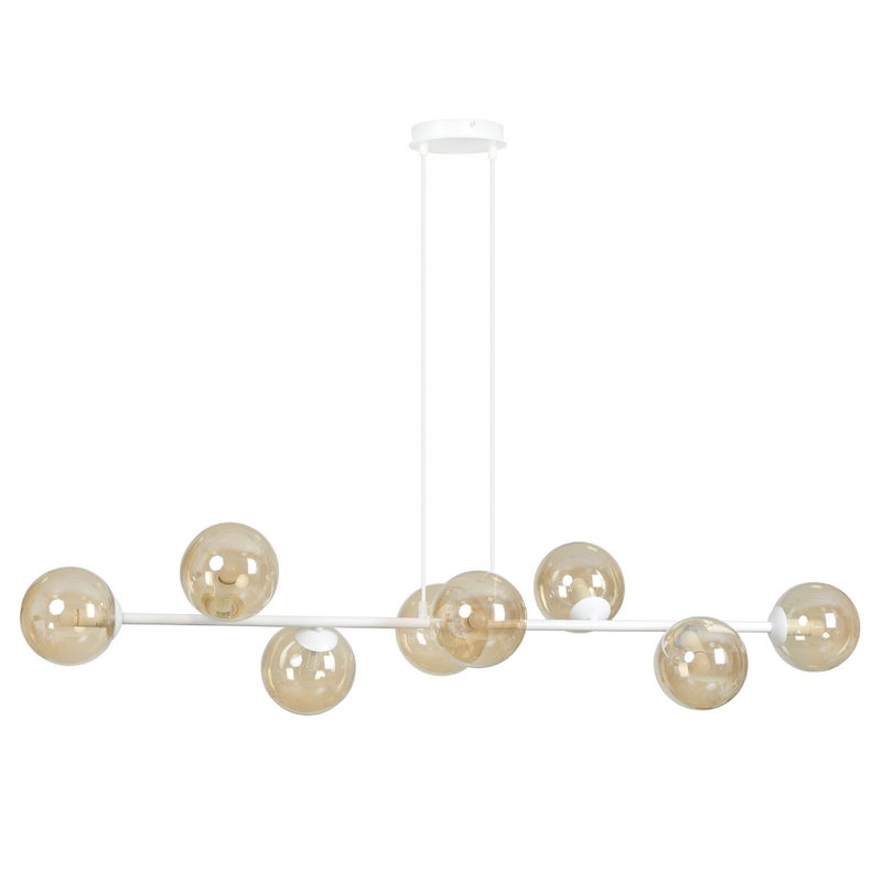 Lampa wisząca Rossi biało-miodowy 8xE14x10W wym: 100 x 130 cm szkło Emibig