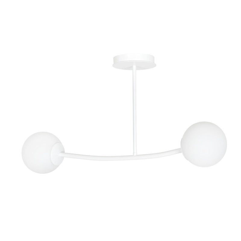 Lampa sufitowa Halldor biała 2xE14x40W wym: 41 x 81 cm szkło Emibig