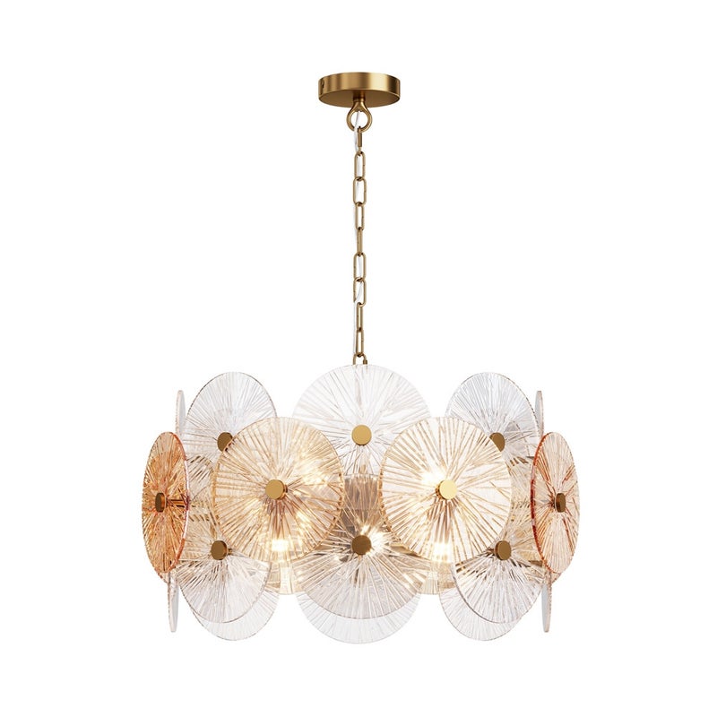 Lampa wisząca Aster mosiężno-złota 8xE14x40W wym: 109,2 x 62,6 x 62,6 cm szkło Maytoni