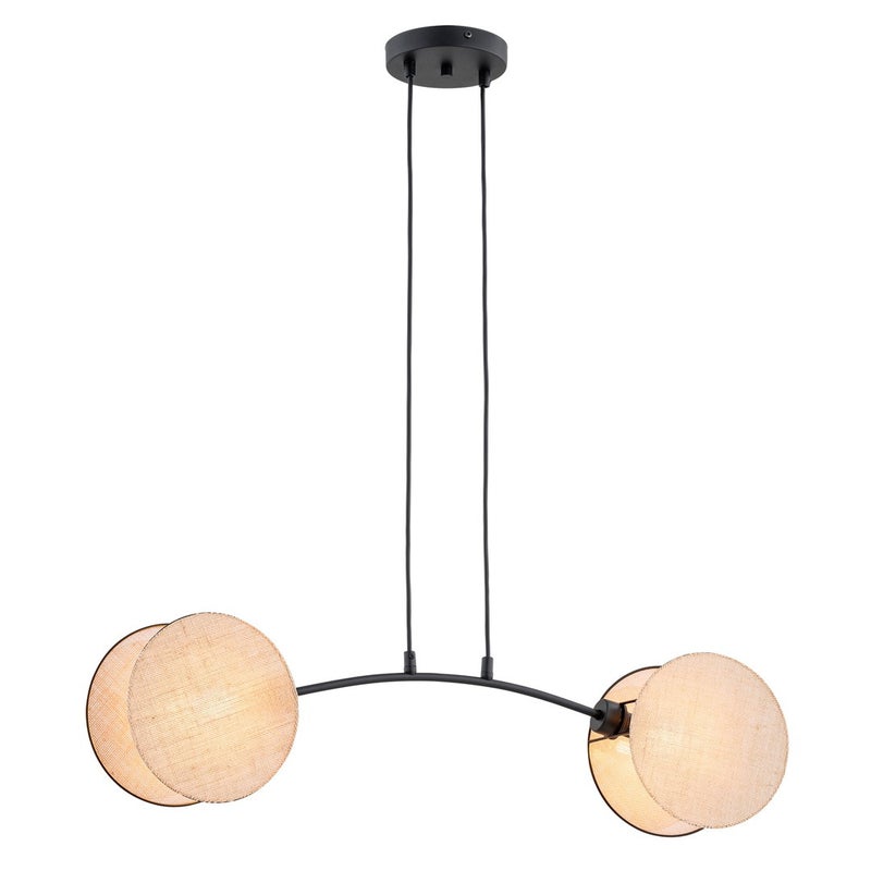 Lampa wisząca Motif kremowo-czarna 2xE27x15W wym: 100 x 82 x 11 cm tkanina Emibig