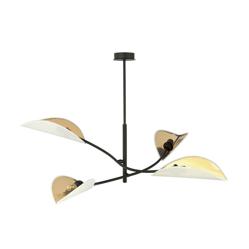 Lampa wisząca Lotus czarno-biała-złota 4xE14x10W wym: 51 x 102 cm metal Emibig