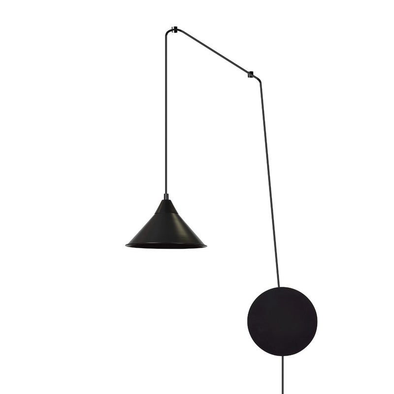 Lampa sufitowa wisząca Abramo czarna 1xE27x15W z wtyczką wym: 400 x 24 x 24 cm metal Emibig