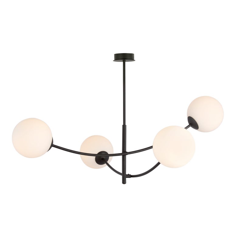 Lampa wisząca Hunter czarno-biała 4xE14x10W wym: 63 x 89 cm szkło Emibig