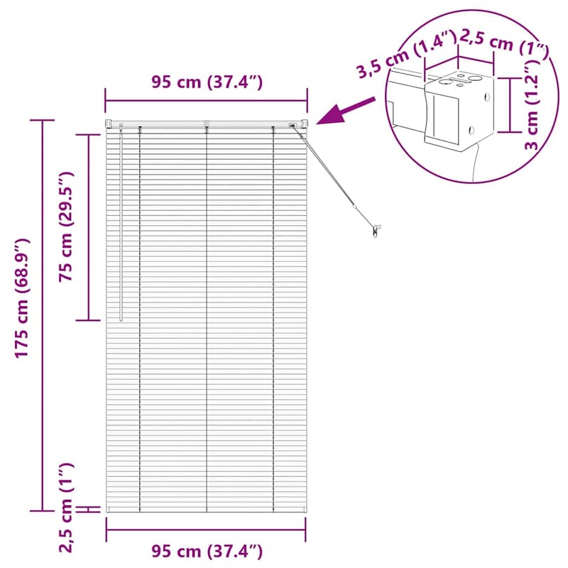 Żaluzja okienna z zasłonami ciemno szary Aluminium vidaXL