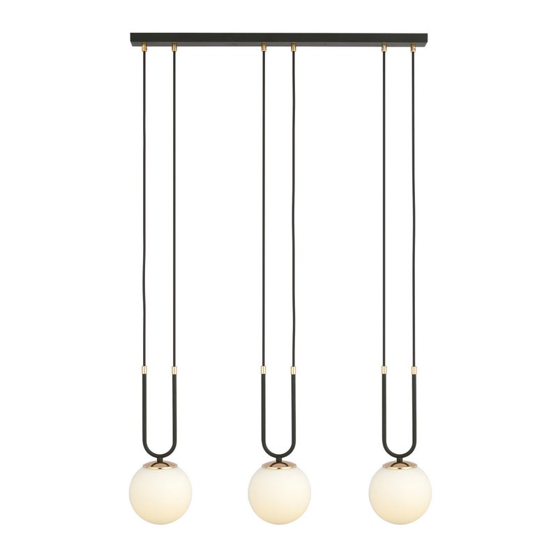 Lampa wisząca Glam czarno-biała-złota 3xE14x10W nad stół wym: 115 x 70 x 15 cm szkło Emibig