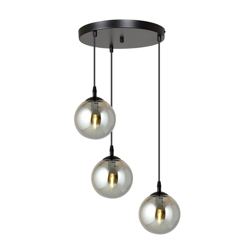 Lampa wisząca Cosmo czarna-grafit 3xE14x10W wym: 100 x 40 x 40 cm szkło Emibig