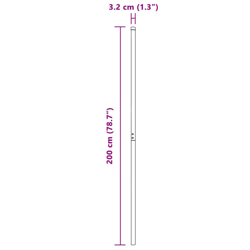 Słupek ogrodzeniowy. 2 pcs Szary Stal Malowana Proszkowo vidaXL