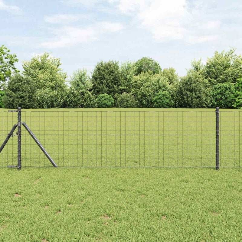 Słupek ogrodzeniowy. 12 pcs Szary 50 cm Stal Malowana Proszkowo vidaXL