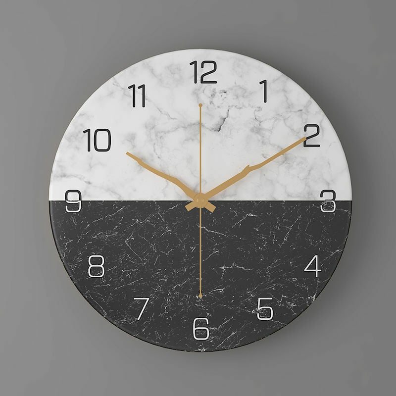 Nowoczesny metalowy zegar ścienny, bardzo cichy, nietykający, do salonu, kuchni lub biura, 30 cm (1)