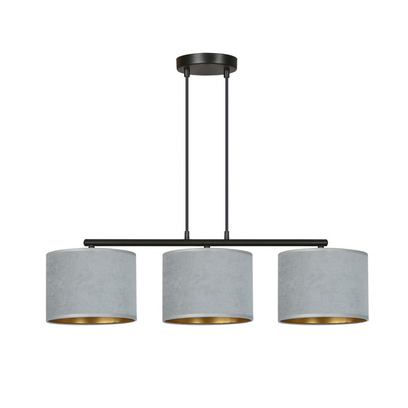 Lampa wisząca Hilde czarno-szara-złota 3xE27x15W wym: 100 x 72 x 20 cm tkanina Emibig