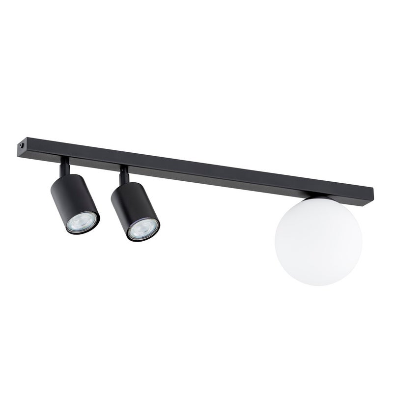 Lampa sufitowa Baster czarno-biała 3xGU10 / E14x18W wym: 17 x 60 x 14 cm metal Emibig