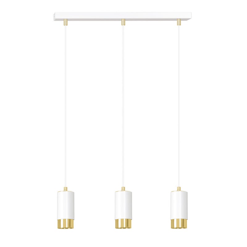 Lampa wisząca Fumiko biało-złota 3xGU10x10W wym: 100 x 45 x 8 cm metal Emibig