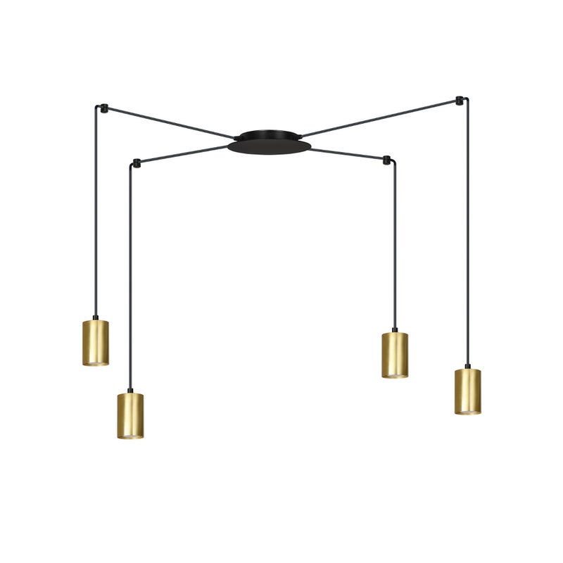 Lampa wisząca Traker czarno-złota 4xGU10x10W wym: 300 x 300 cm metal Emibig