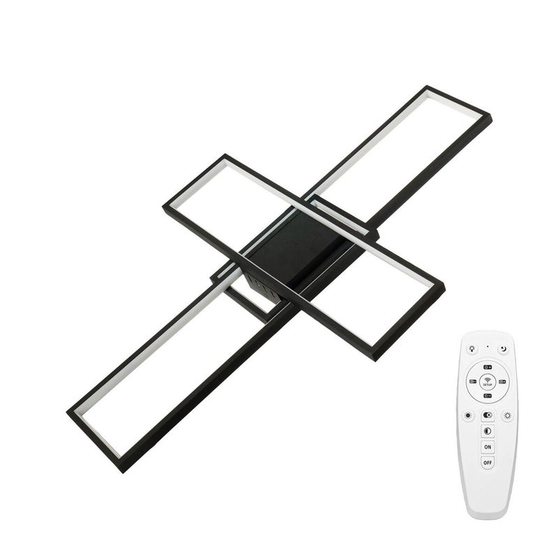 Lampa wisząca Artesia czarno-biała LED 92W 3000K - 6000K 9000lm pilot wym: 7,5 x 89 x 56 cm aluminium IdeaLED