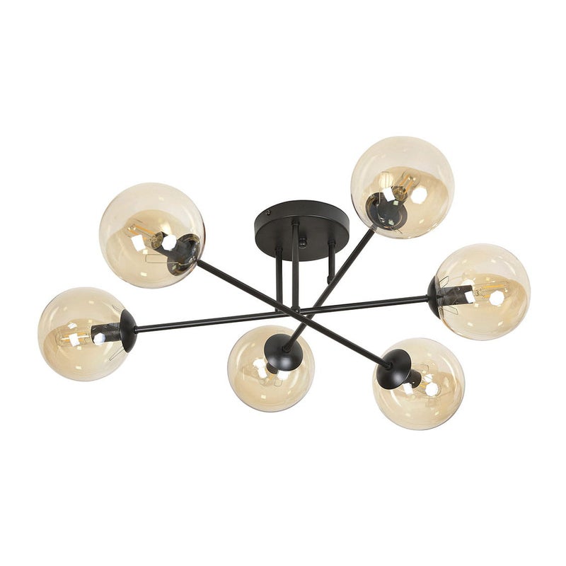 Lampa wisząca Brendi czarno-miodowy 6xE14x40W szklane kule wym: 26 x 75 cm metal Emibig