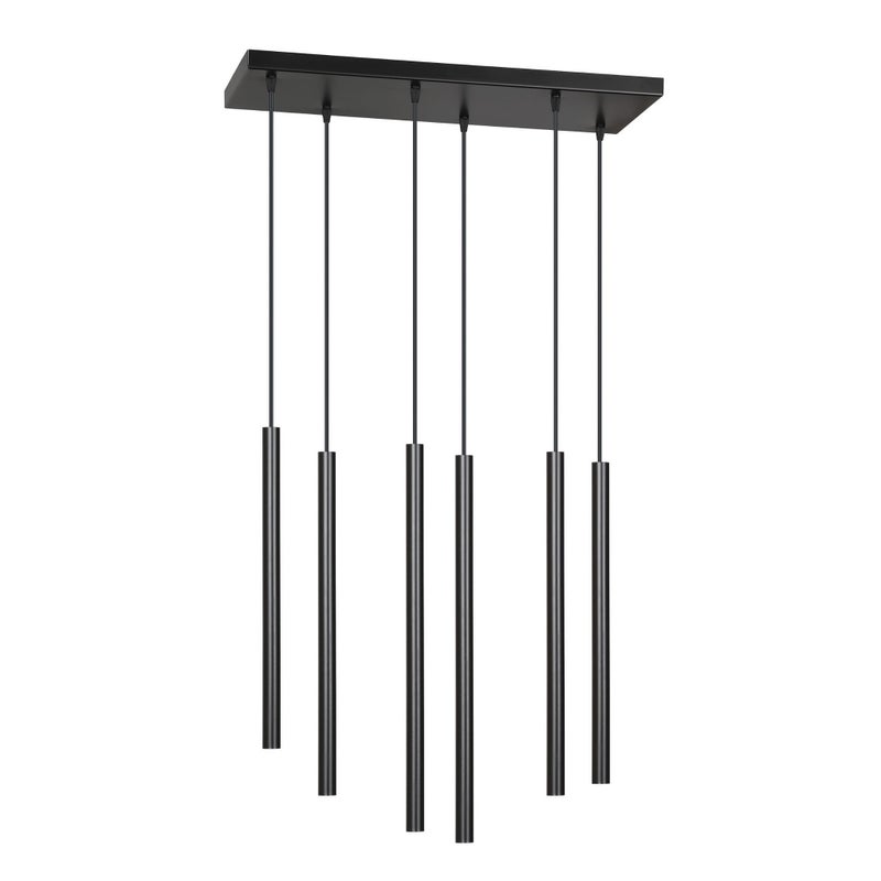 Lampa wisząca Selter czarna 6xG9x8W punktowe tuby wym: 120 x 59 cm aluminium Emibig
