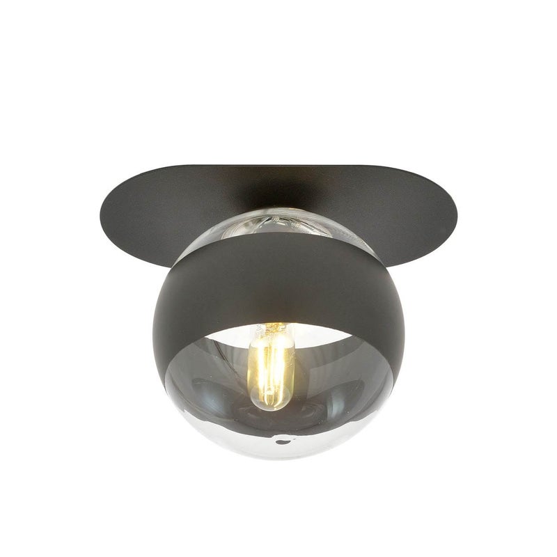 Lampa sufitowa Plaza czarno-przezroczysta 1xE14x10W wym: 18 x 20 cm metal Emibig