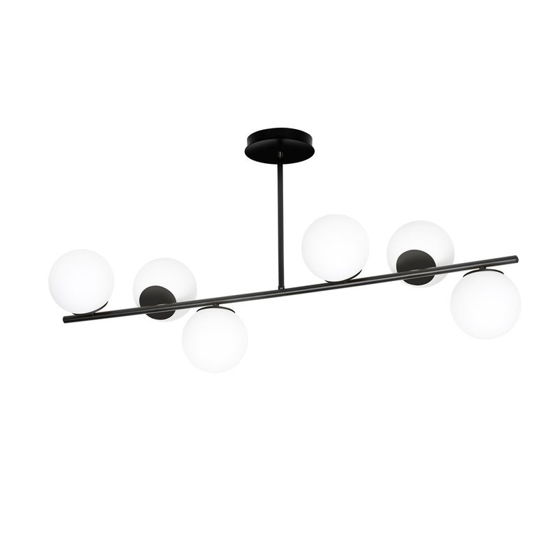 Lampa wisząca Bior czarno-biała 6xE14x40W wym: 51 x 100 cm szkło Emibig