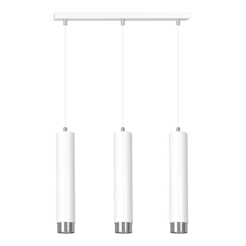 Lampa wisząca Kibo biała chromowana 3xGU10x10W wym: 100 x 45 x 8 cm metal Emibig