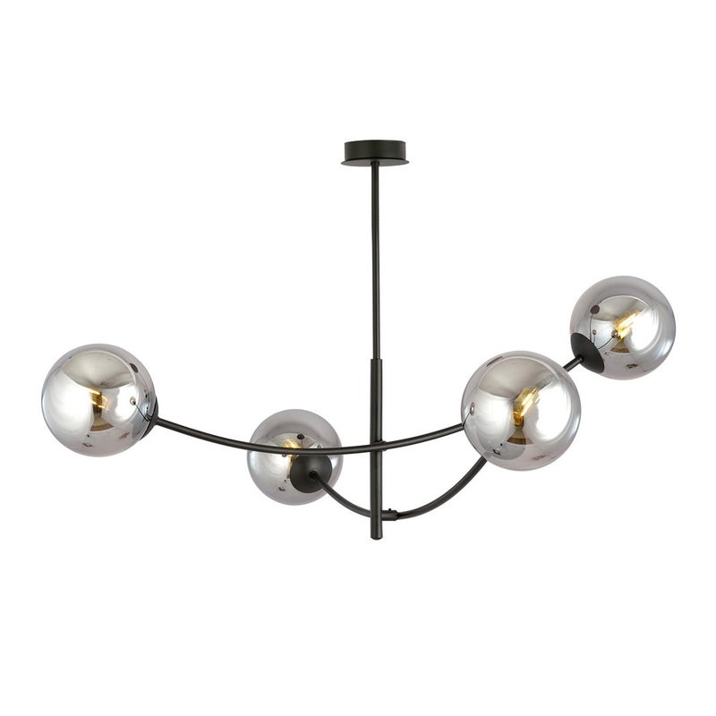 Lampa wisząca Hunter czarna-chromowana 4xE14x10W wym: 63 x 89 cm szkło Emibig