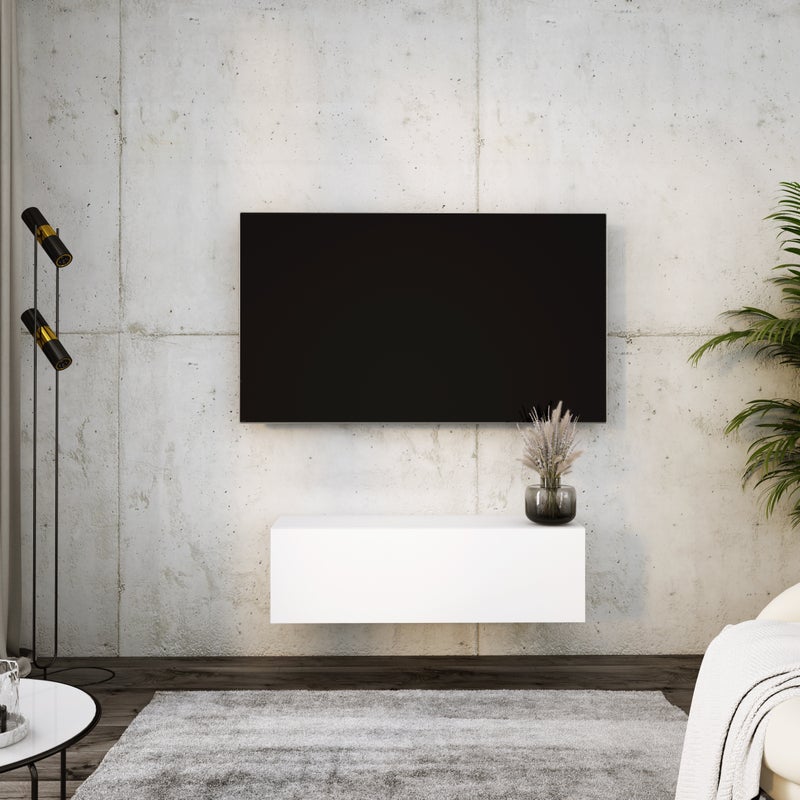 Szafka RTV : Biały Matowy, 100 x 34 x 32 cm