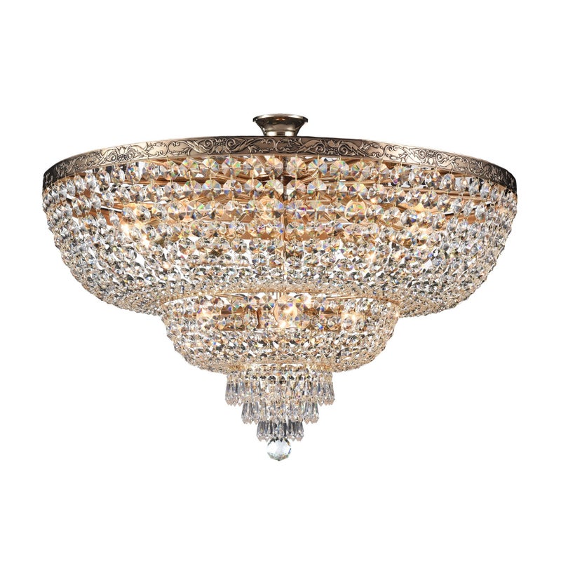 Lampa wisząca Palace mosiężno-złota 14xE27x60W kryształowy wym: 56,7 x 80 x 80 cm kryształ Maytoni