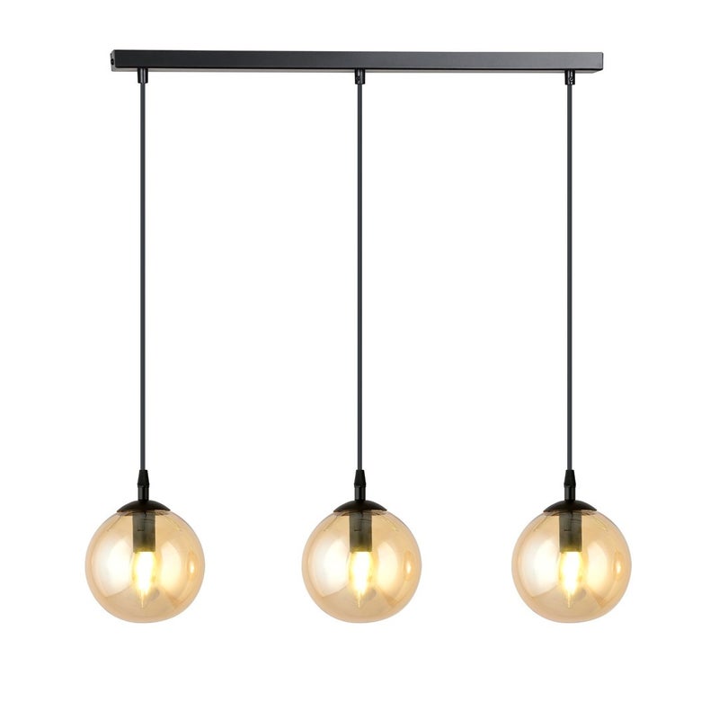 Lampa wisząca Cosmo czarno-miodowy 3xE14x10W wym: 100 x 70 x 12 cm szkło Emibig
