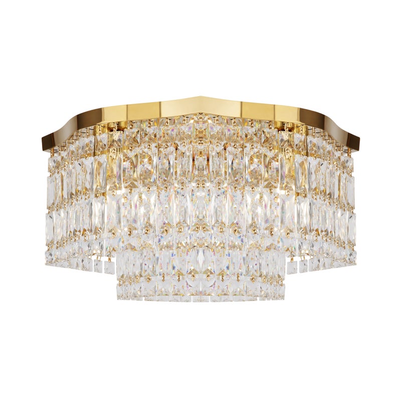 Lampa sufitowa Dune mosiężno-złota 6xE14x60W kryształowa glamour wym: 25 x 45 x 45 cm kryształ Maytoni