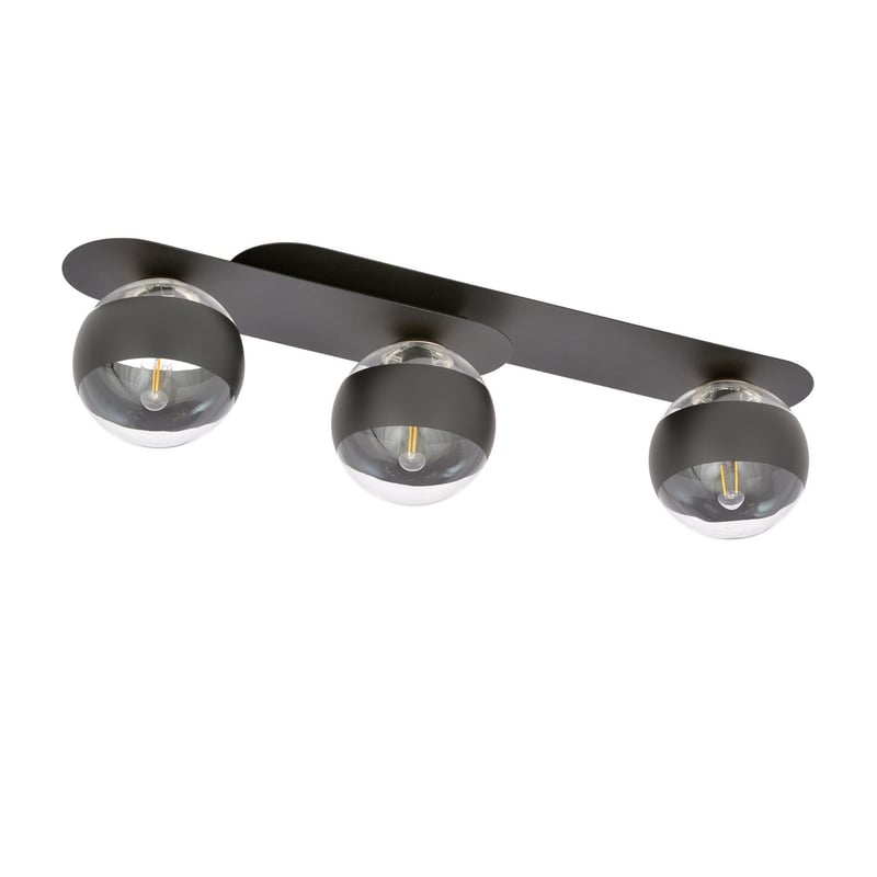 Lampa sufitowa Plaza czarno-przezroczysta 3xE14x10W wym: 18 x 70 cm metal Emibig