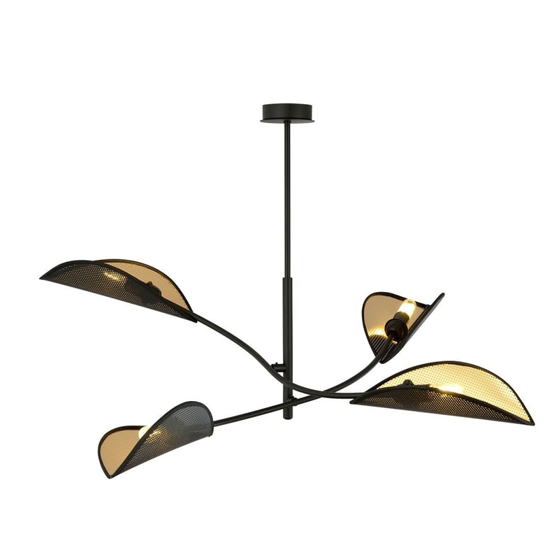 Lampa wisząca Lotus czarno-złota 4xE14x10W wym: 51 x 102 cm metal Emibig