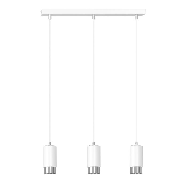 Lampa wisząca Fumiko biała chromowana 3xGU10x10W wym: 100 x 45 x 8 cm metal Emibig