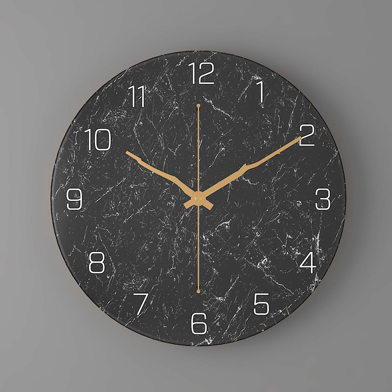 Nowoczesny metalowy zegar ścienny, bardzo cichy, nietykający, do salonu, kuchni lub biura, 30 cm (2 cale)