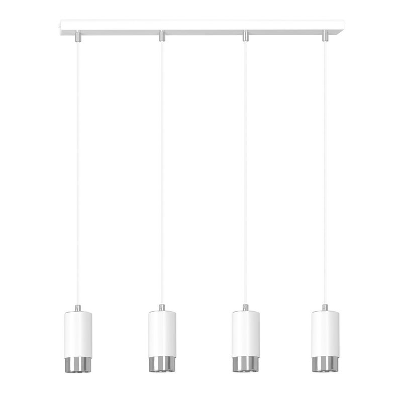 Lampa wisząca Fumiko biała chromowana 4xGU10x10W wym: 100 x 60 x 8 cm metal Emibig