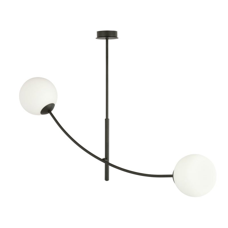 Lampa wisząca Hunter czarno-biała 2xE14x10W wym: 60 x 83 cm szkło Emibig