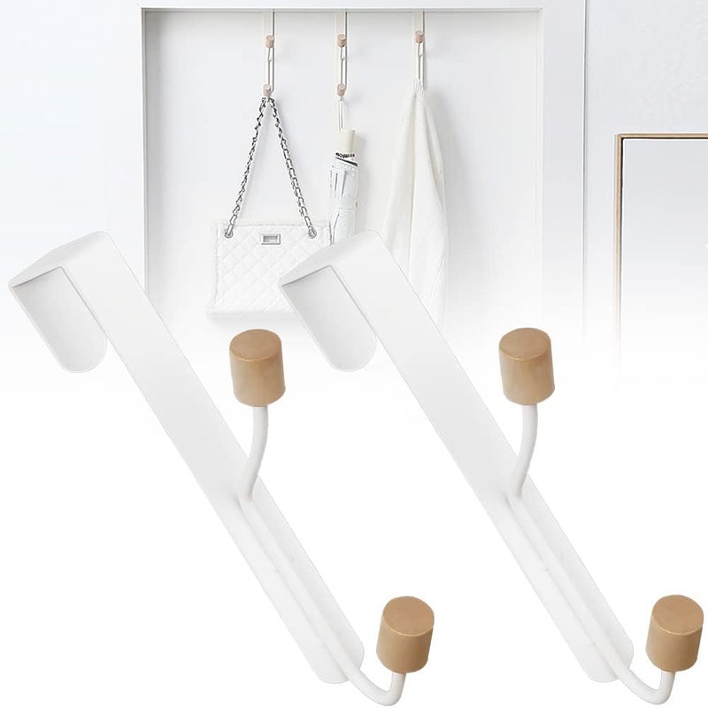 podwójne haki na ręczniki, wieszaki na drzwi, nie wymagające wiercenia, do wieszania na drzwiach, w łazienkach i kuchniach (białe)