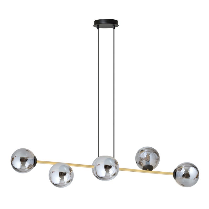 Lampa wisząca Gravity czarna-chromowana-złota 6xE14x10W nad stół wym: 100 x 110 cm szkło Emibig