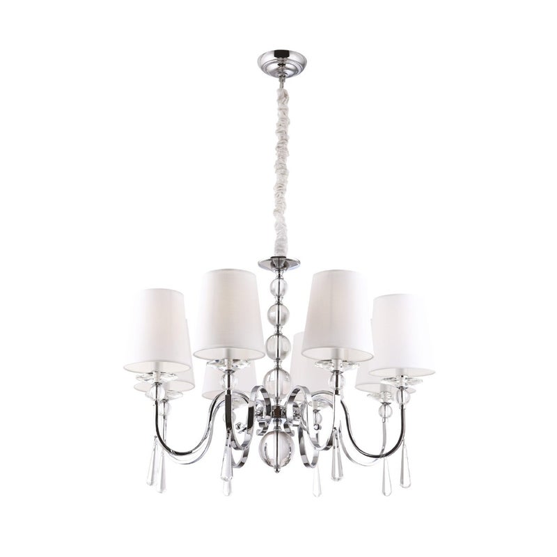 Lampa wisząca Charlotte chromowana 6xE14x40W glamour wym: 130 x 70 x 70 cm metal Maxlight