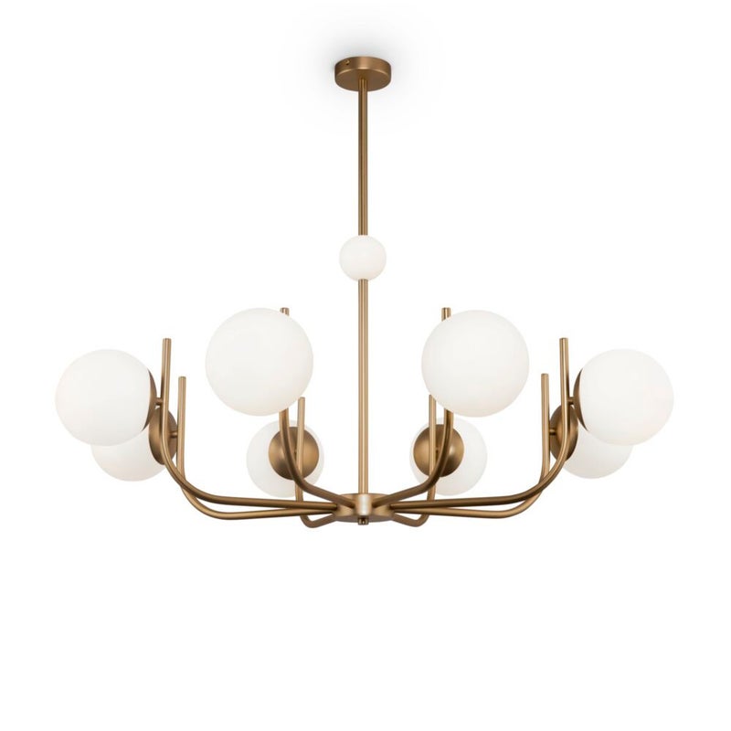 Lampa wisząca Rendez-Vous mosiężno-złota 8xE14x40W wym: 79,2 x 103 x 103 cm szkło Maytoni