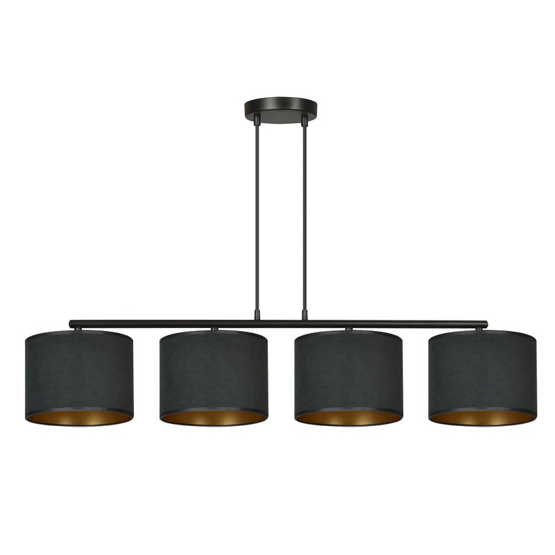 Lampa wisząca Hilde czarno-złota 4xE27x15W wym: 100 x 97 x 20 cm tkanina Emibig
