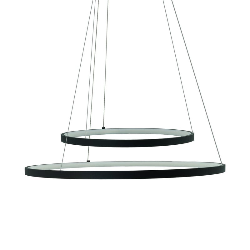 Lampa wisząca Peoria czarno-biała LED 54W 3000K-6000K 5200lm dwa ringi pilot wym: 110 x 60 x 60 cm aluminium IdeaLED