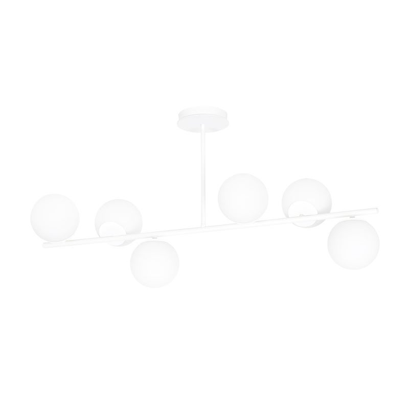 Lampa wisząca Bior biała 6xE14x10W wym: 51 x 100 cm szkło Emibig