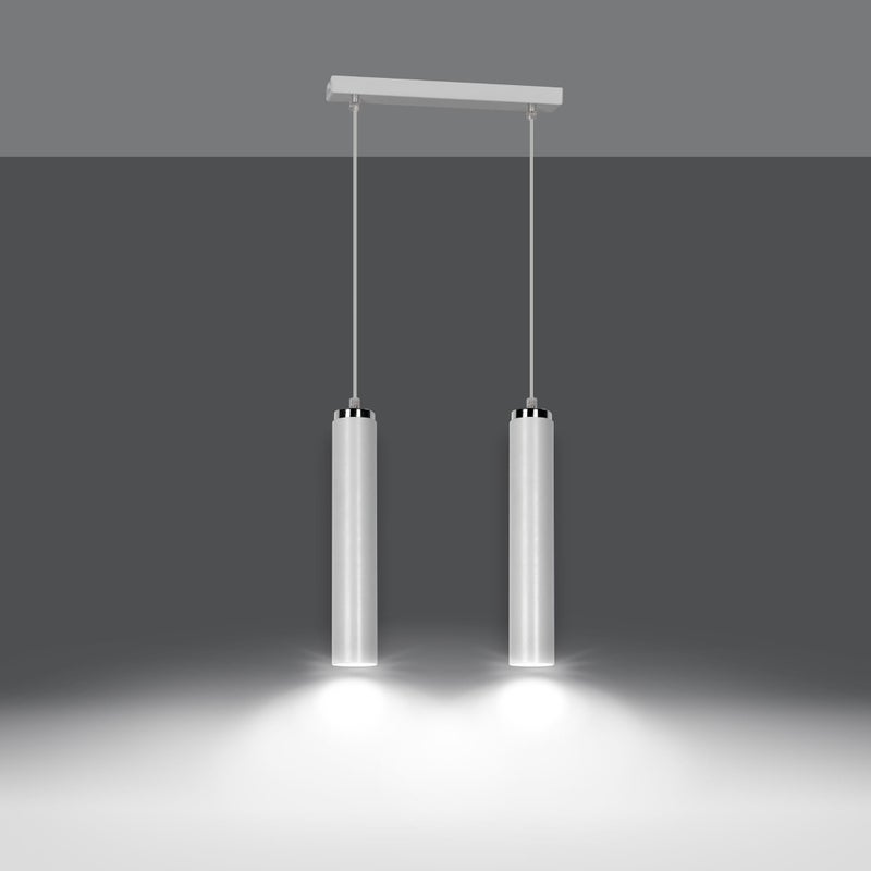 Lampa sufitowa Luna biała chromowana 2xGU10x10W wym: 100 x 30 x 8 cm aluminium Emibig