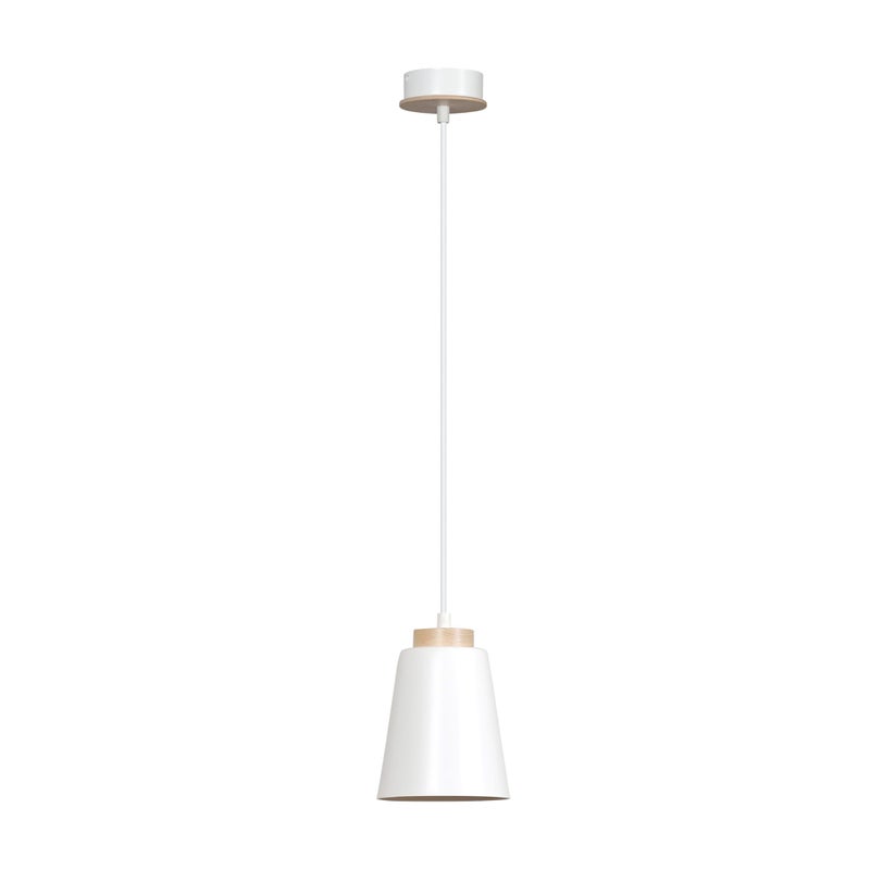 Lampa sufitowa Bolero biała jasne drewno 1xE27x15W wym: 100 x 14 x 14 cm metal Emibig
