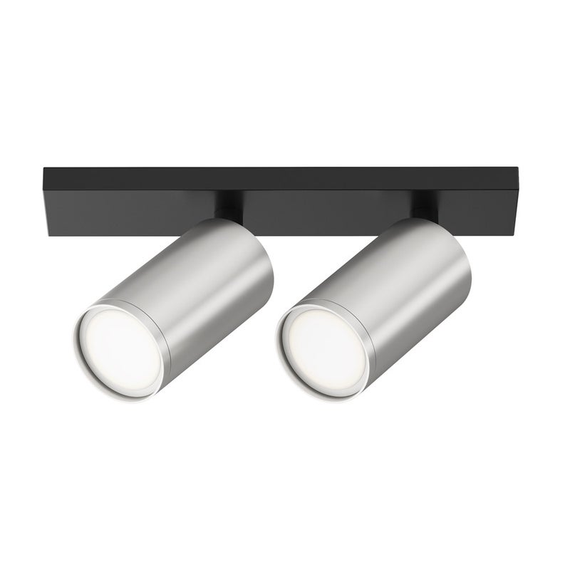 Lampa sufitowa Focus S czarno-srebrna 2xGU10x10W wym: 12 x 6 x 34,4 cm aluminium Maytoni