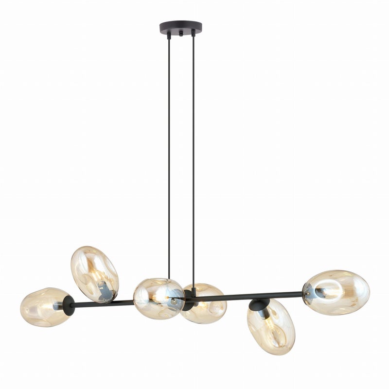 Lampa wisząca Pandora czarno-miodowy 6xE14x10W wym: 100 x 120 cm szkło Emibig