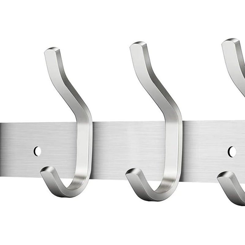 Wieszak ścienny na 4 ubrania, wieszak ścienny na ręczniki ze stali nierdzewnej (srebrny, 4 haki)