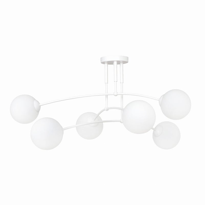 Lampa wisząca Pregos biała 6xE14x40W wym: 40 x 70 cm szkło Emibig