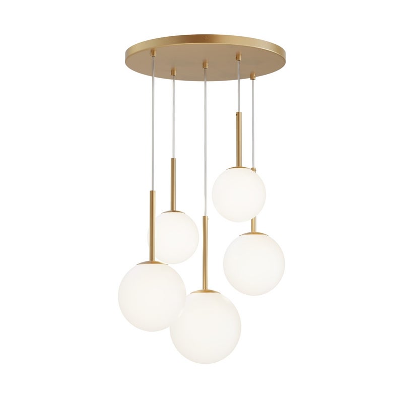 Lampa sufitowa Basic Form mosiężno-złota 5xE14x40W wym: 180 x 58 x 58 cm szkło Maytoni