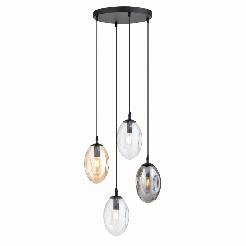 Lampa wisząca Astral czarna-wielokolorowy 4xE14x10W wym: 100 x 40 x 40 cm szkło Emibig